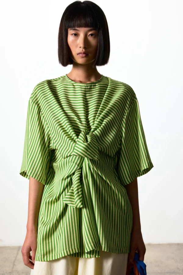 SALE Heather Top - Green Stripe - Image 2