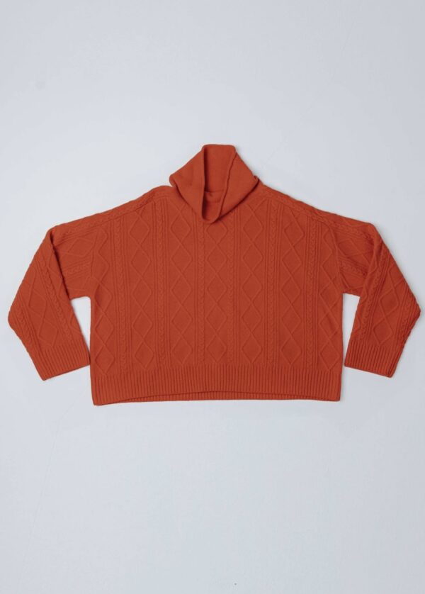 SALE Hux Cable Sweater - Tango - Image 2