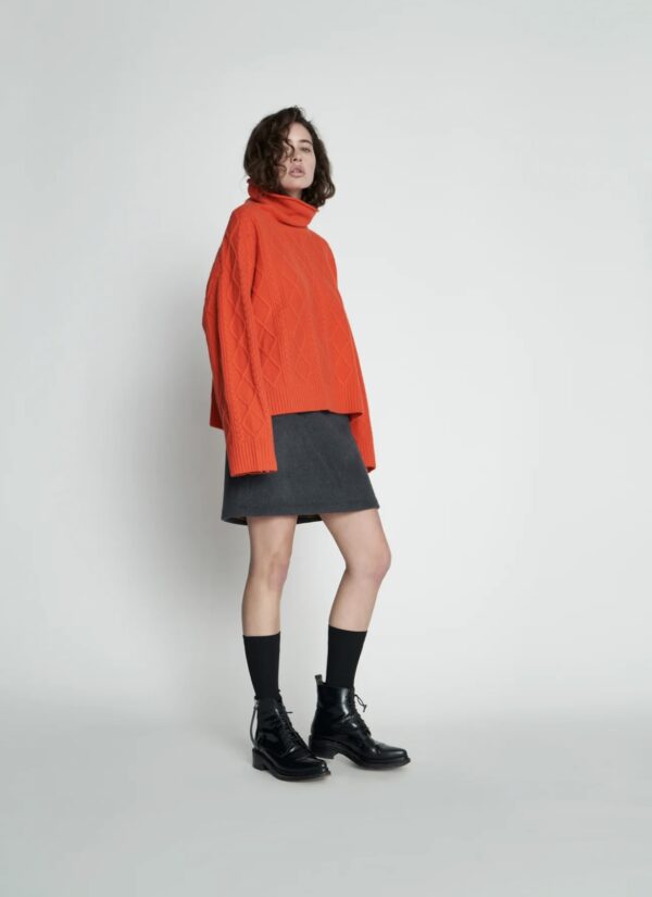 SALE Hux Cable Sweater - Tango - Image 3