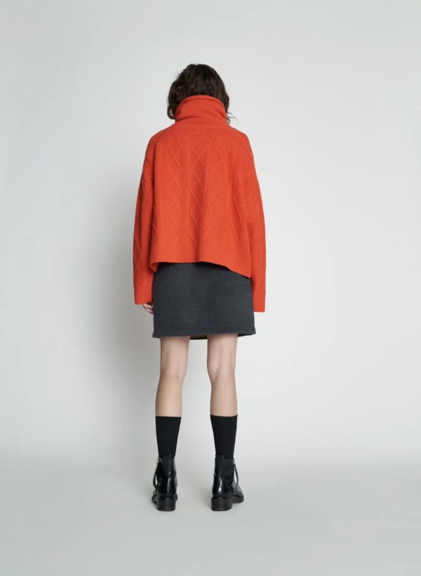 SALE Hux Cable Sweater - Tango - Image 4