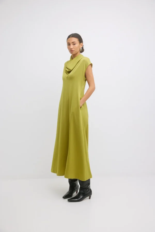 Ruffus Dress Chartreuse